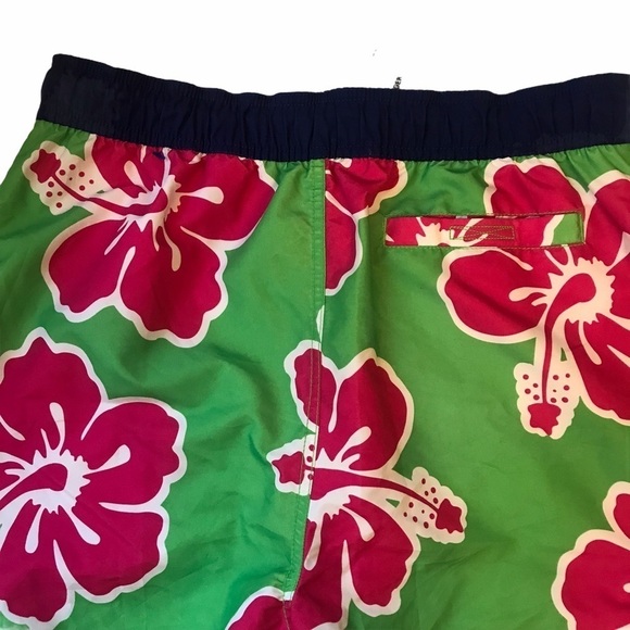 Tommy Hilfiger Green Floral Swim Trunks Shorts - Picture 3 of 6
